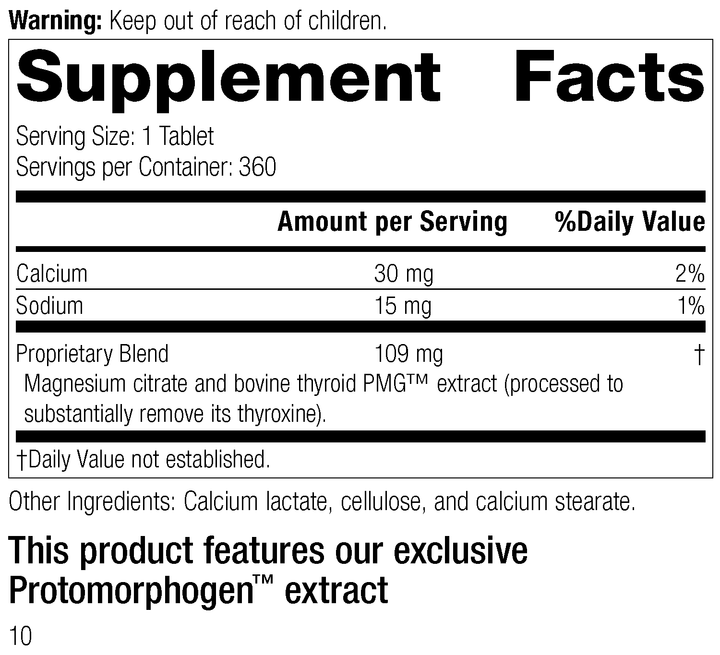 8030 Thytrophon PMG R09 Supplement Facts
