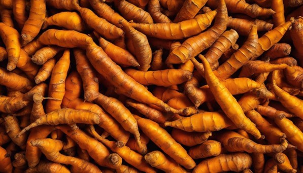 Bushel of turmeric roots that may lower blood pressure