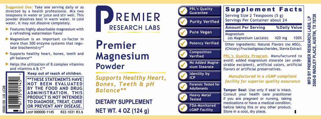 Magnesium, Premier (4 oz Powder)