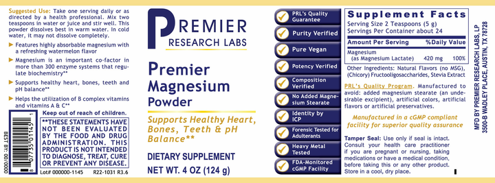 Magnesium, Premier (4 oz Powder)