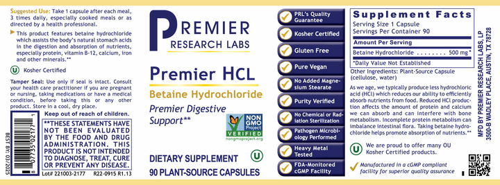 HCL, Premier - 90 capsules