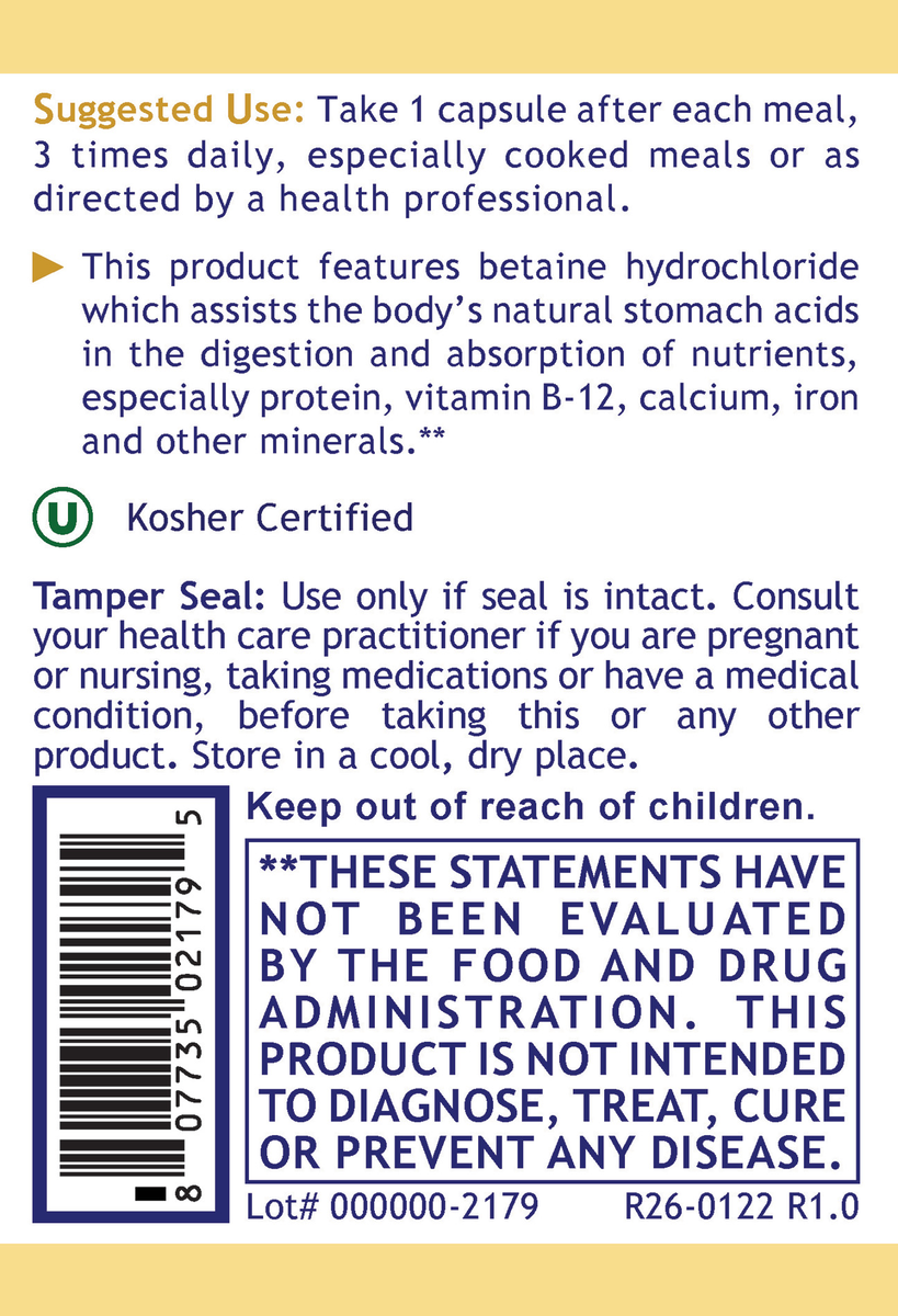 HCL, Premier  - 270 capsules