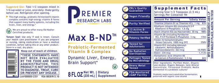 Max B-ND™ (Fermented) (8 oz)