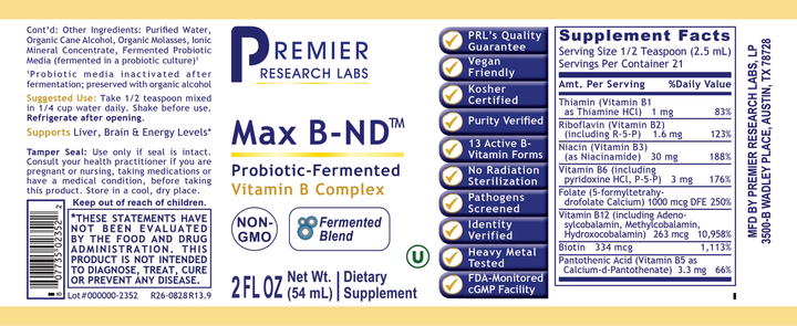 Max B-ND™ (Fermented) (2 oz)