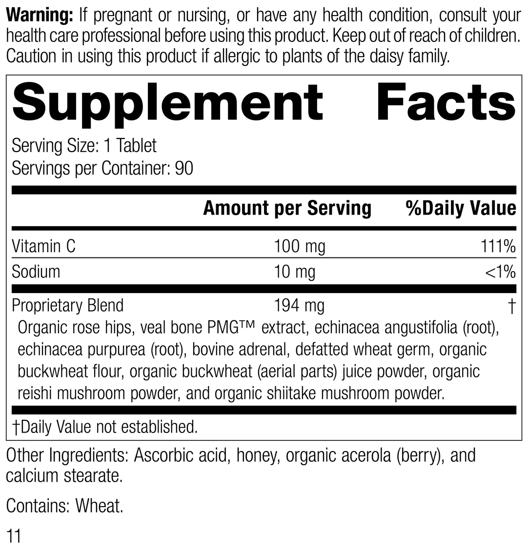 C Synergy, 90 Tablets, Rev 10 Supplement Facts