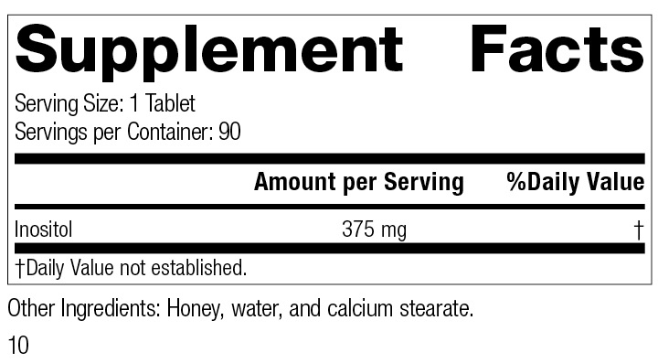 Inositol, 90 Tablets, Rev 10 Supplement Facts