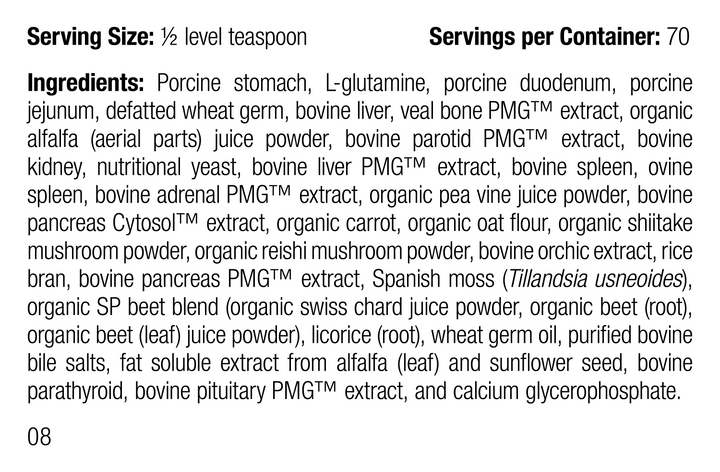 supplement fact label